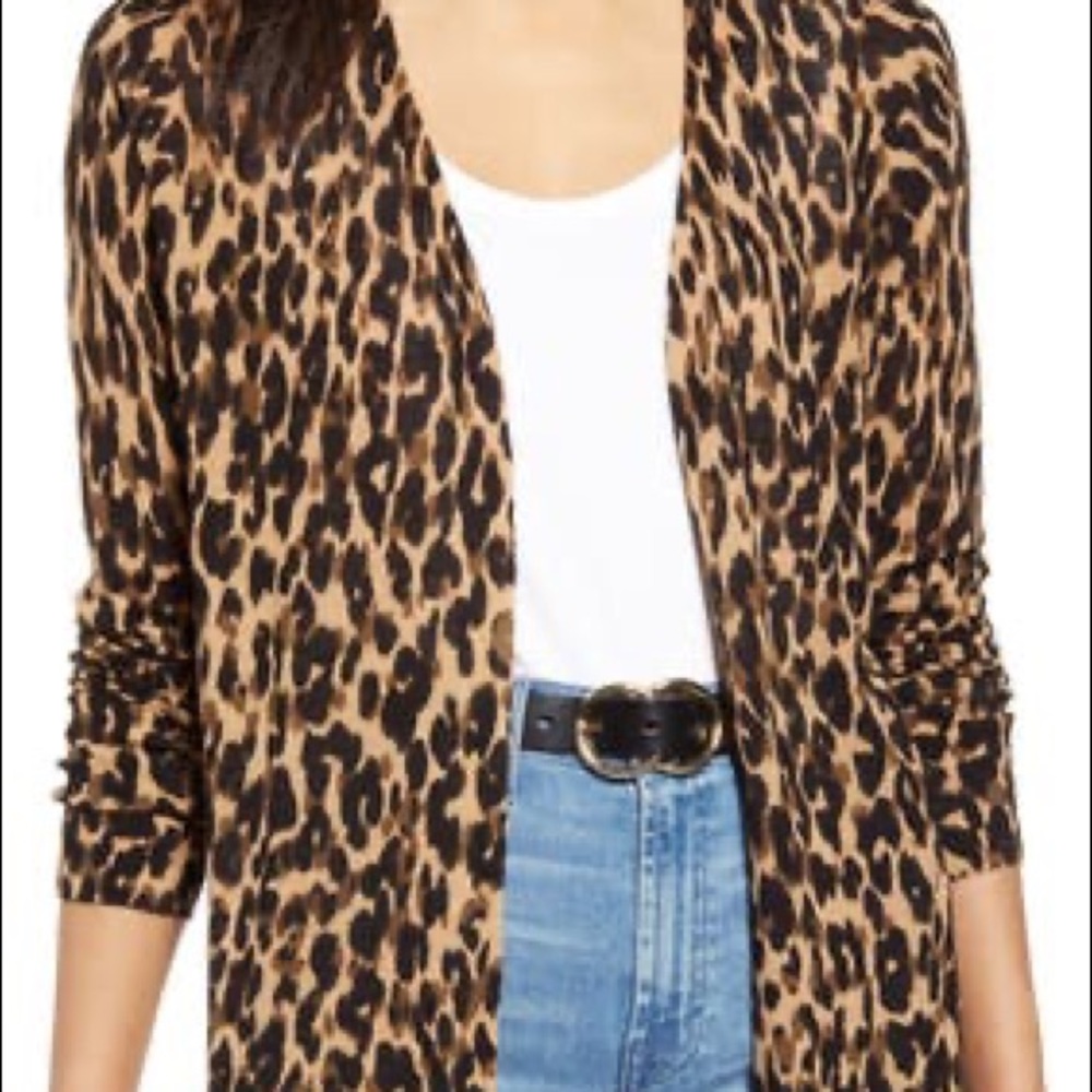 Halogen Leopard Long Cardigan